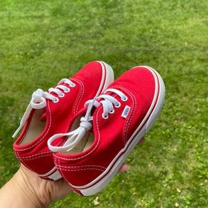 Red Classic Vans US Toddler 8.5